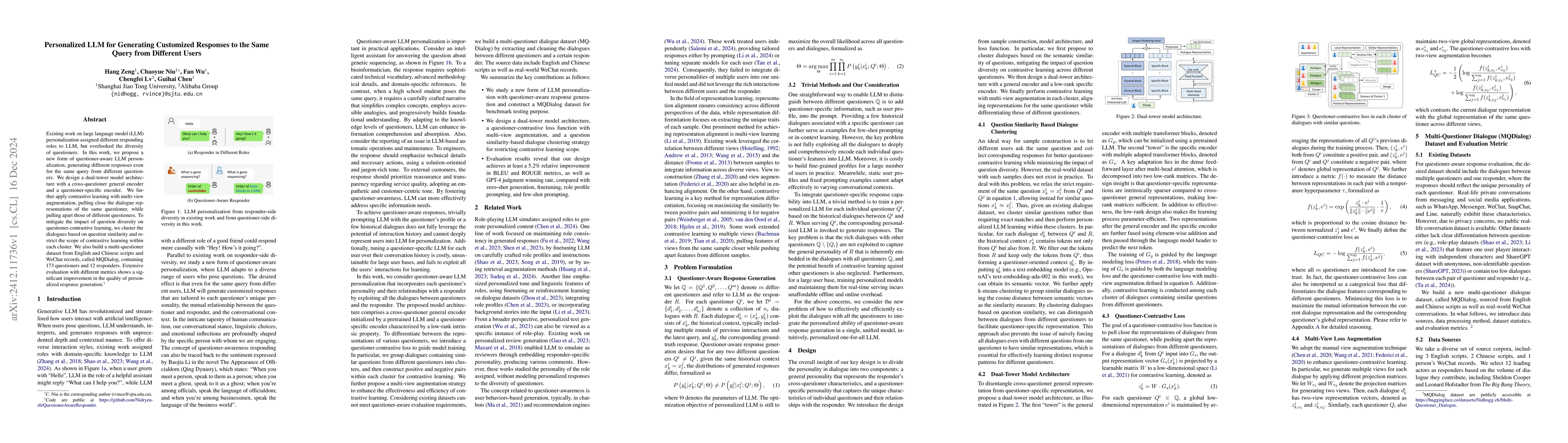 Thumbnail for Personalized LLM for Generating Customized Responses to the Same Query
  from Different Users