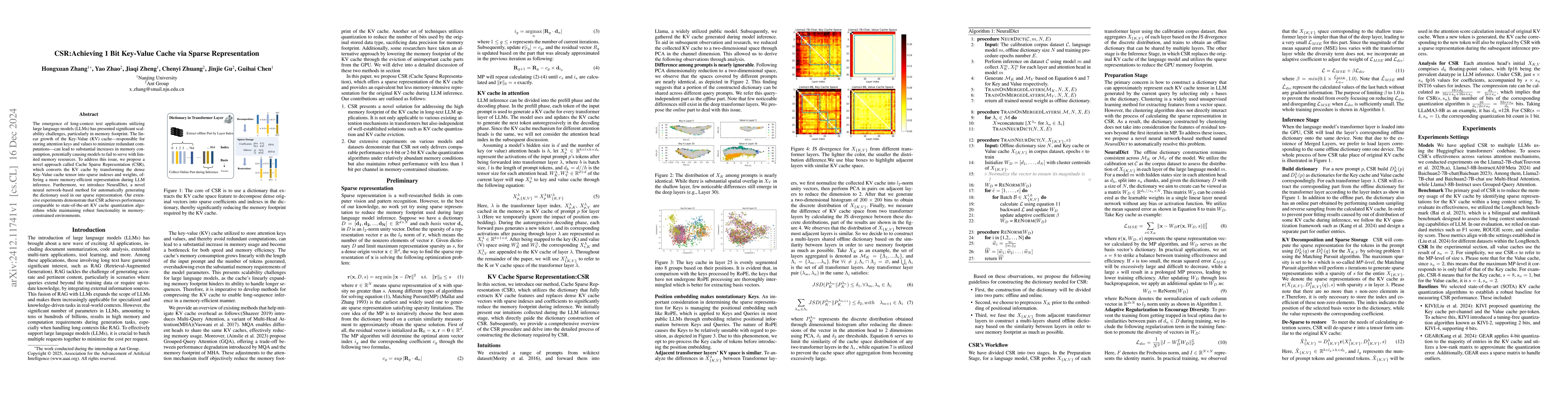 Thumbnail for CSR:Achieving 1 Bit Key-Value Cache via Sparse Representation