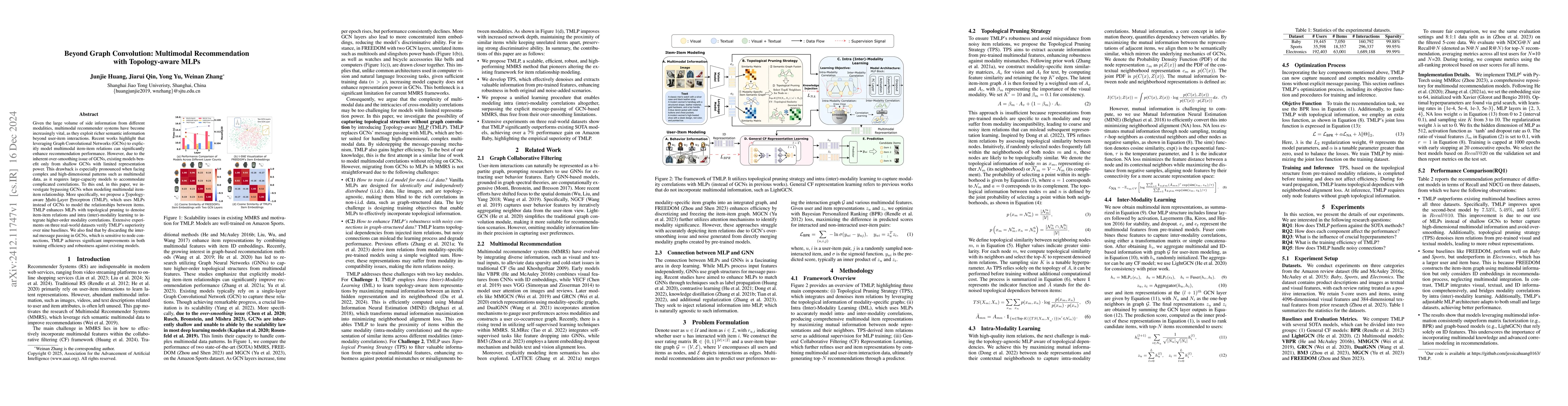 Thumbnail for Beyond Graph Convolution: Multimodal Recommendation with Topology-aware
  MLPs