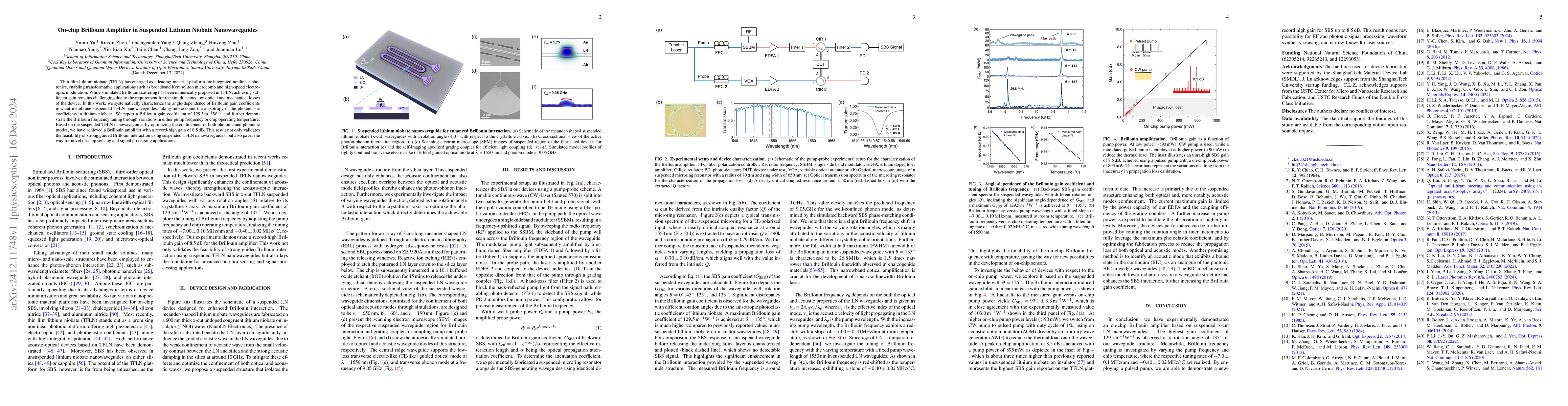 Thumbnail for On-chip Brillouin Amplifier in Suspended Lithium Niobate Nanowaveguides