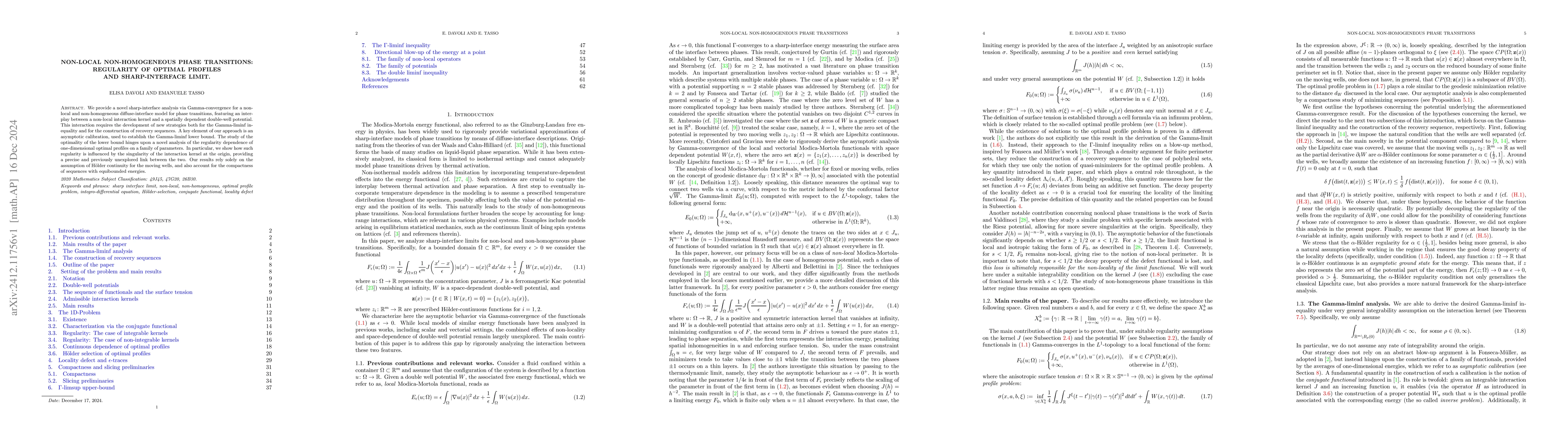 Thumbnail for Non-local non-homogeneous phase transitions: regularity of optimal
  profiles and sharp-interface limit