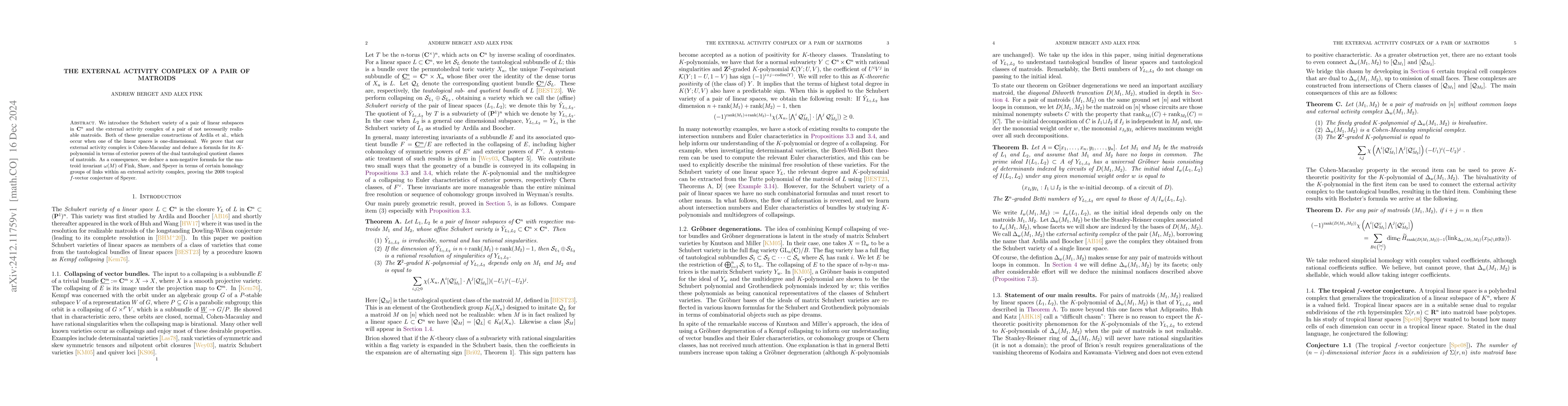 Thumbnail for The external activity complex of a pair of matroids
