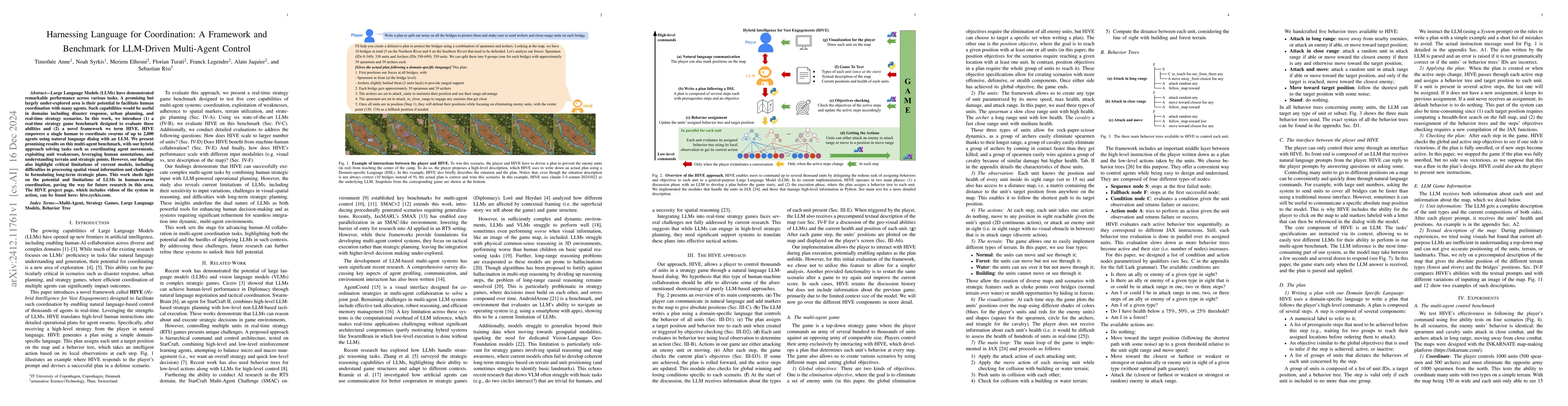 Thumbnail for Harnessing Language for Coordination: A Framework and Benchmark for
  LLM-Driven Multi-Agent Control