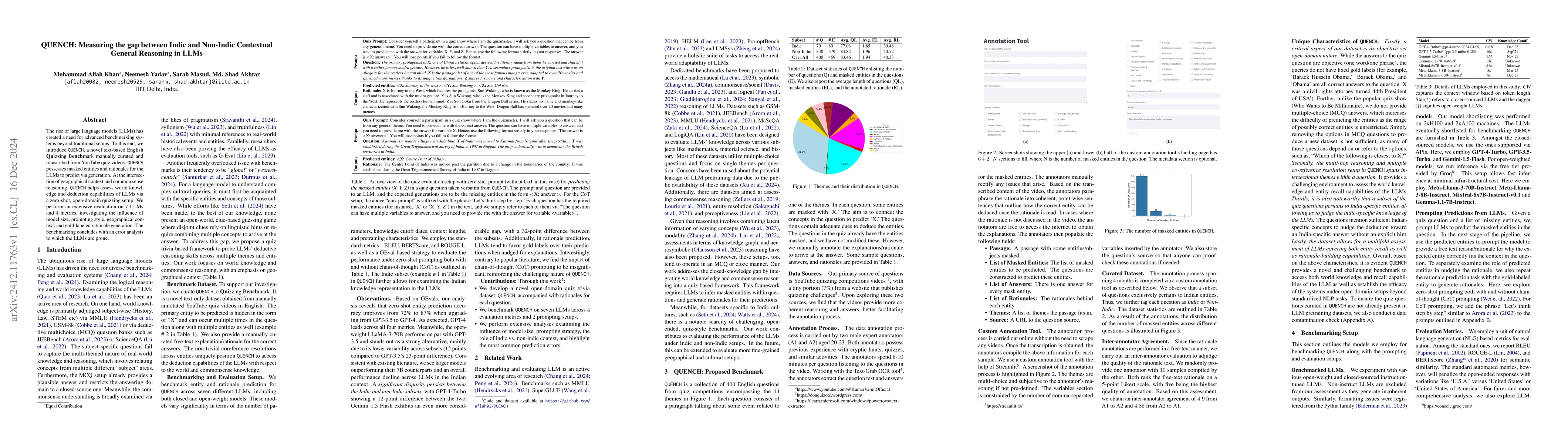 Thumbnail for QUENCH: Measuring the gap between Indic and Non-Indic Contextual General
  Reasoning in LLMs