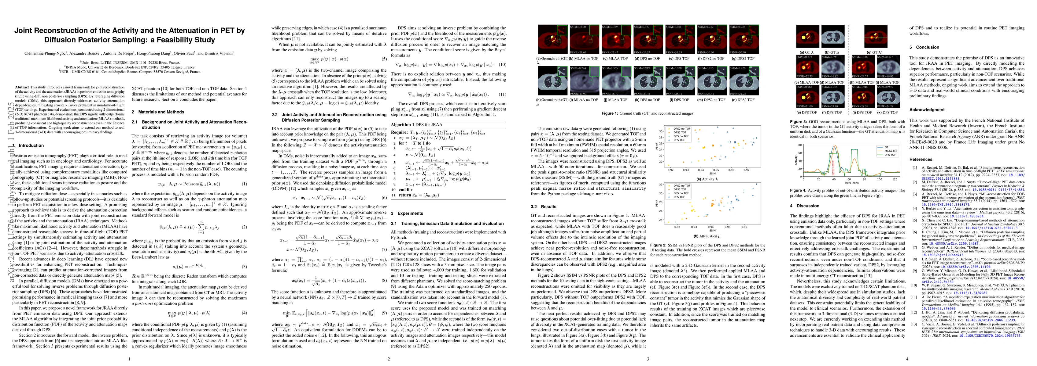 Thumbnail for Joint Reconstruction of the Activity and the Attenuation in PET by
  Diffusion Posterior Sampling: a Feasibility Study