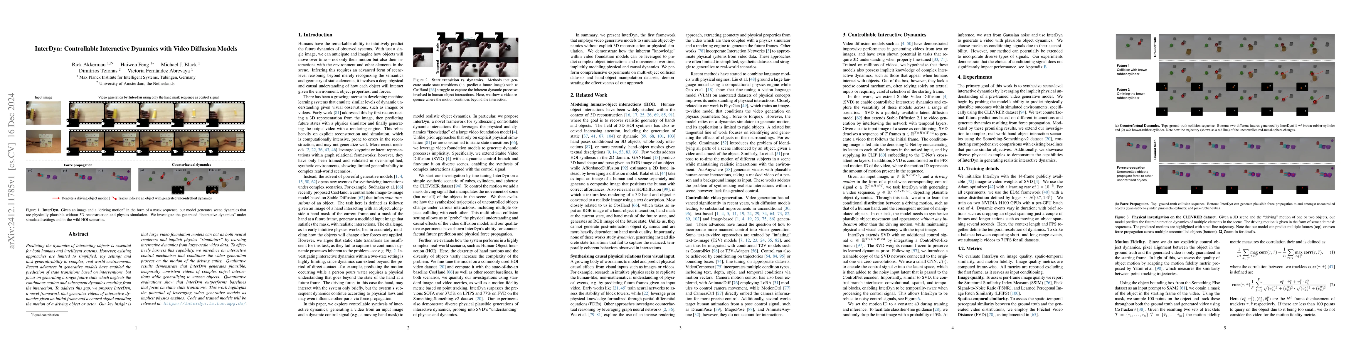 Thumbnail for InterDyn: Controllable Interactive Dynamics with Video Diffusion Models