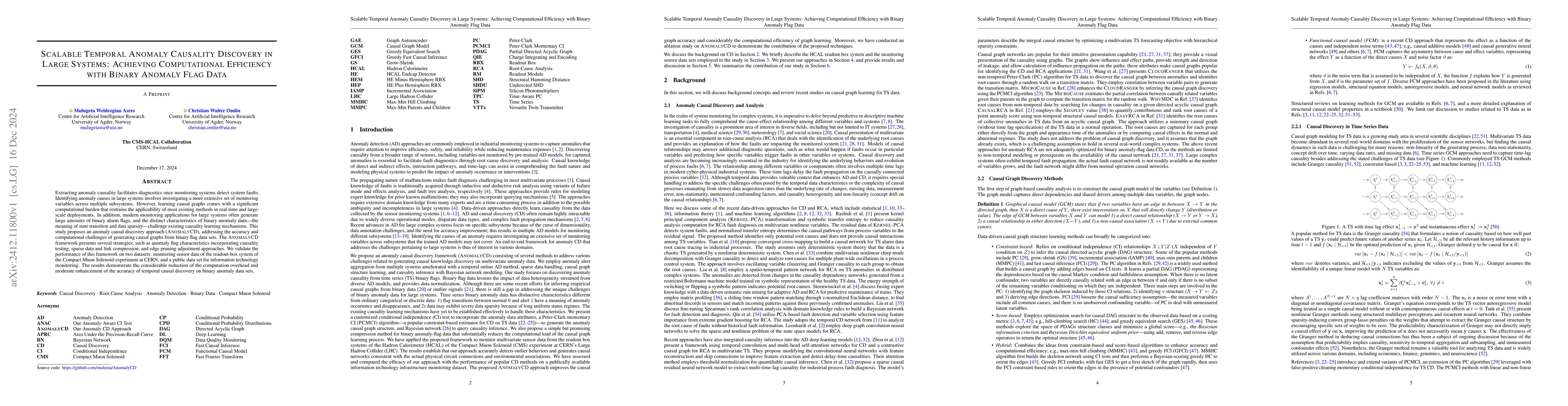 Thumbnail for Scalable Temporal Anomaly Causality Discovery in Large Systems:
  Achieving Computational Efficiency with Binary Anomaly Flag Data