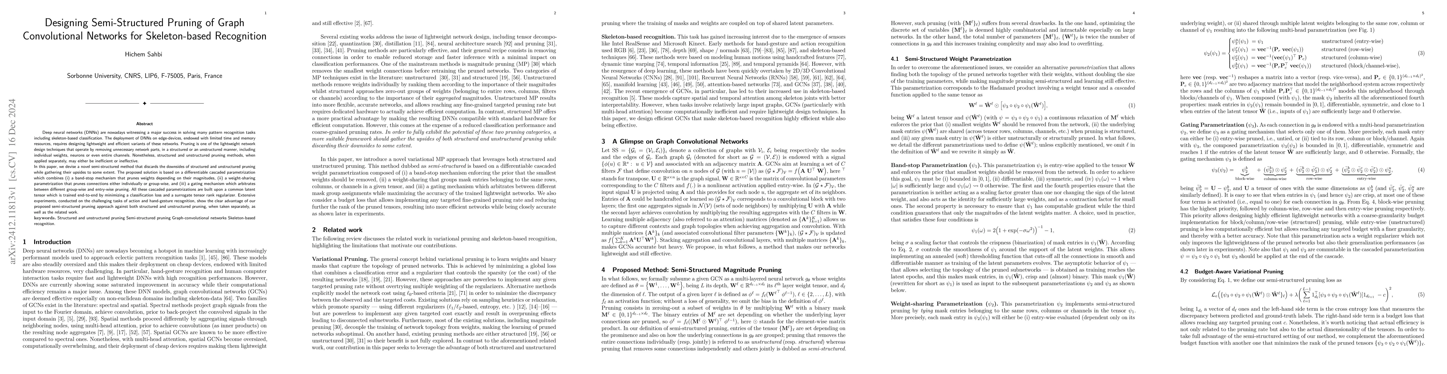 Thumbnail for Designing Semi-Structured Pruning of Graph Convolutional Networks for
  Skeleton-based Recognition