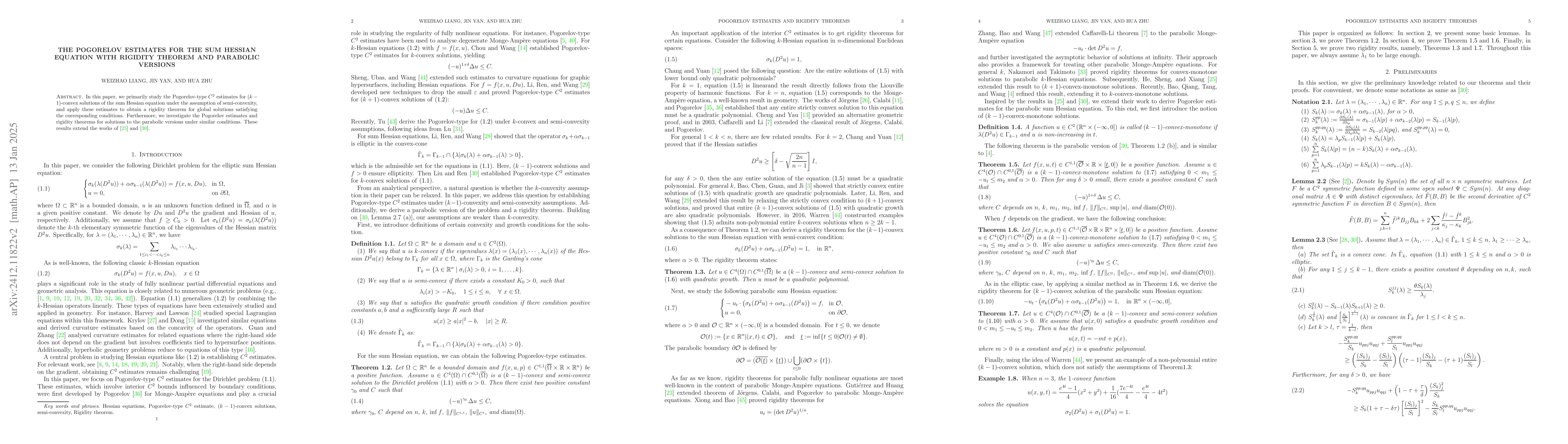 Thumbnail for The Pogorelov estimates for the sum Hessian equation with rigidity
  theorem and parabolic versions