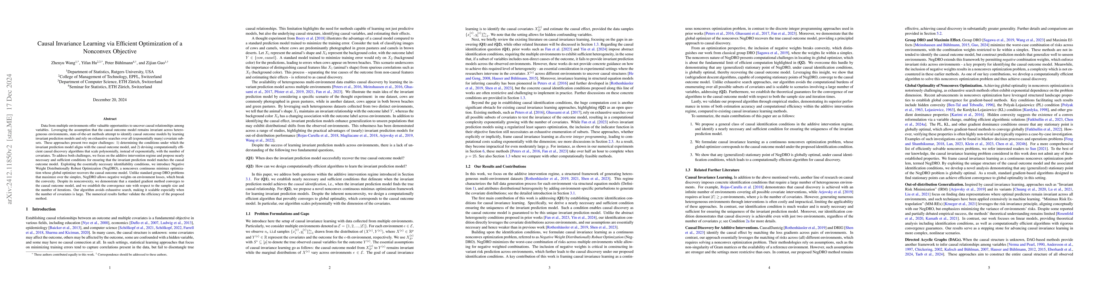 Thumbnail for Causal Invariance Learning via Efficient Optimization of a Nonconvex
  Objective