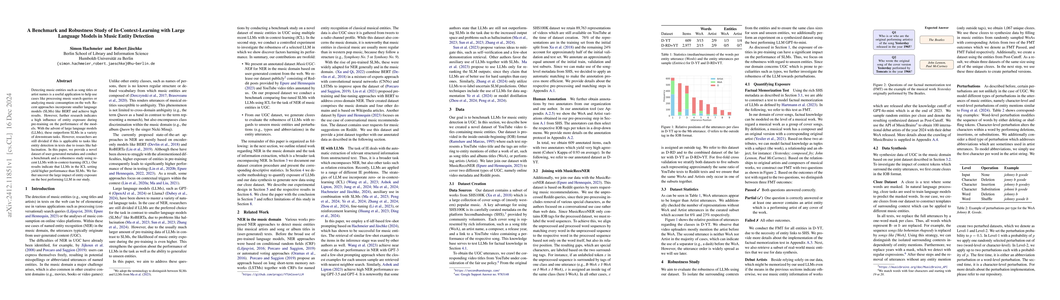 Thumbnail for A Benchmark and Robustness Study of In-Context-Learning with Large
  Language Models in Music Entity Detection