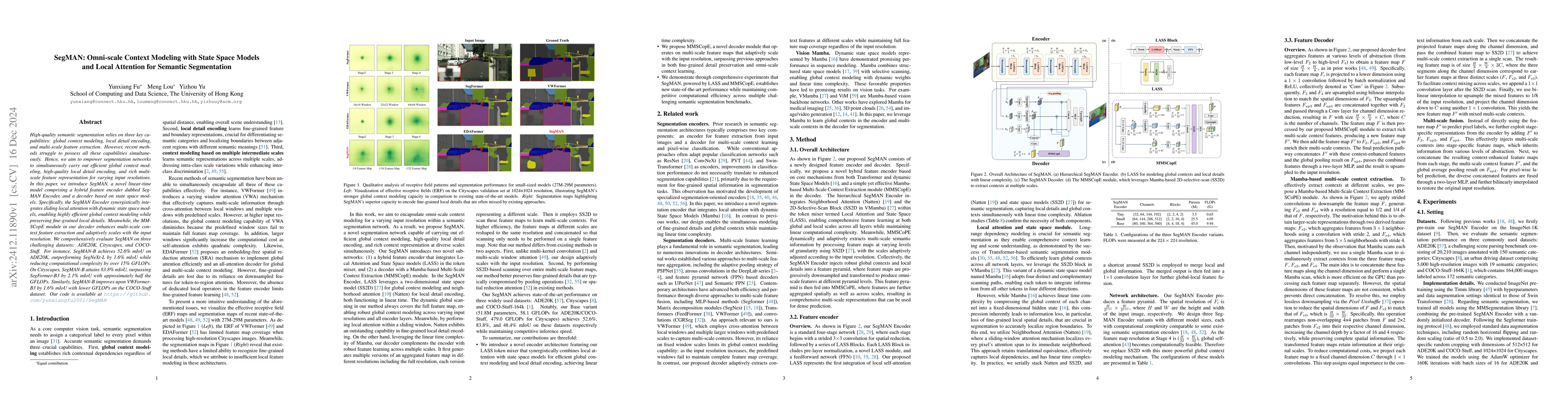 Thumbnail for SegMAN: Omni-scale Context Modeling with State Space Models and Local
  Attention for Semantic Segmentation