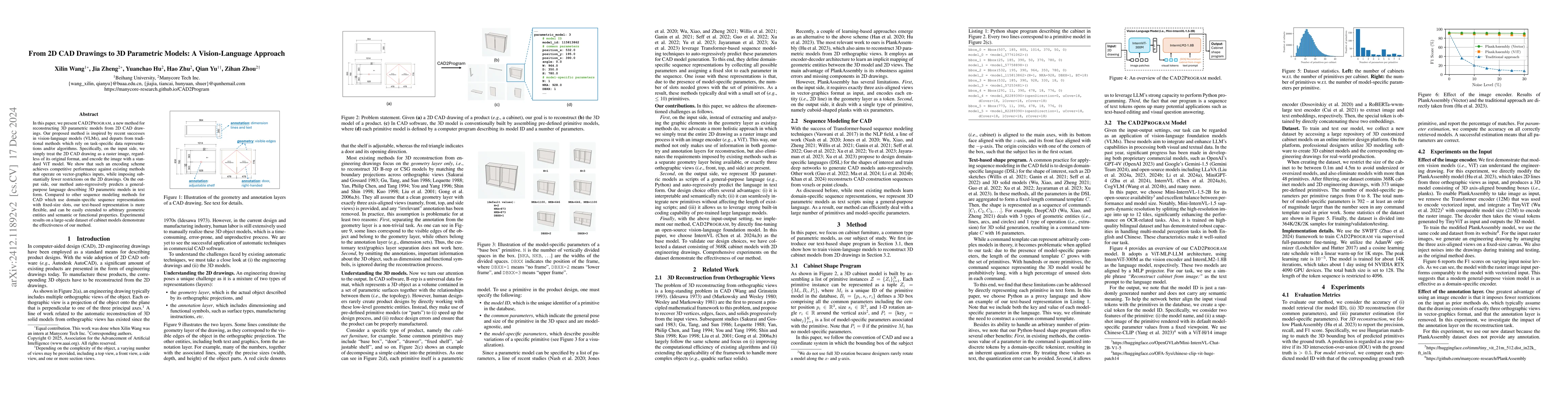 Thumbnail for From 2D CAD Drawings to 3D Parametric Models: A Vision-Language Approach
