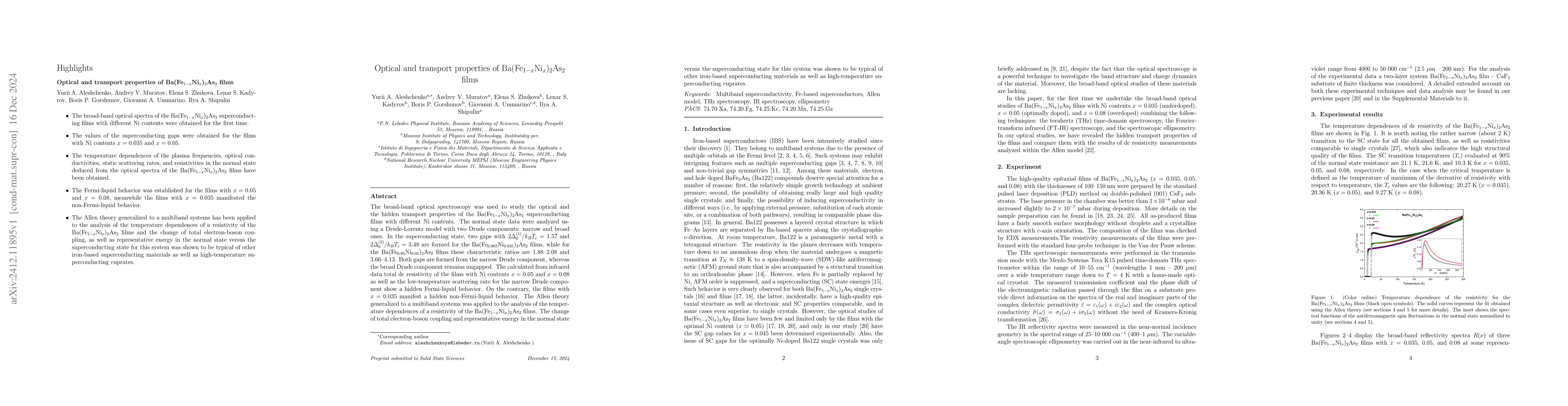Thumbnail for Optical and transport properties of Ba(Fe$_{1-x}$Ni$_x$)$_2$As$_2$ films