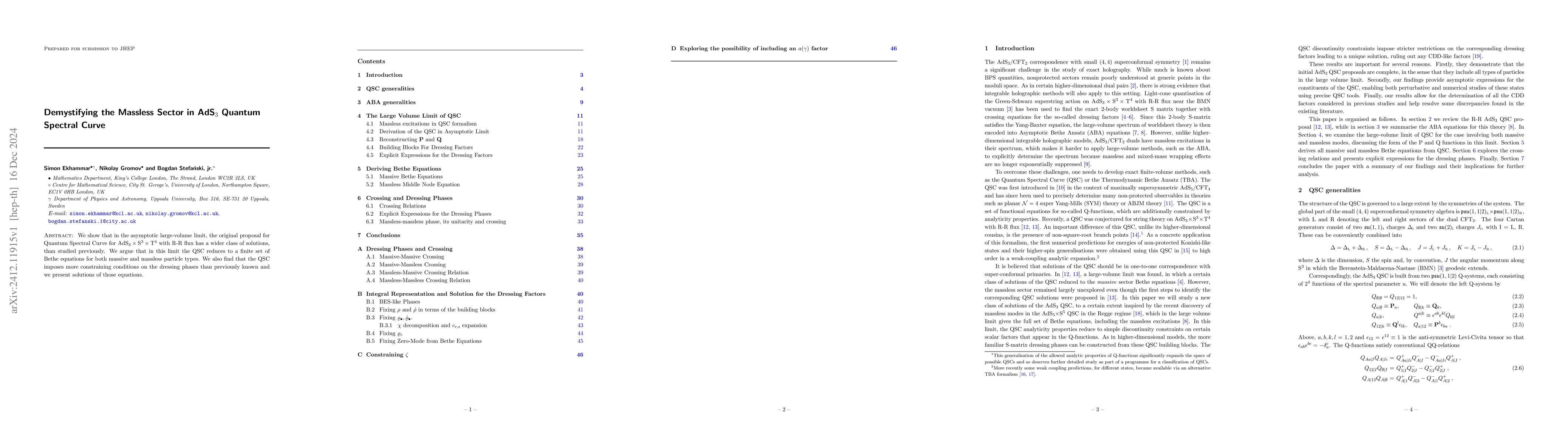 Thumbnail for Demystifying the Massless Sector in AdS_3 Quantum Spectral Curve