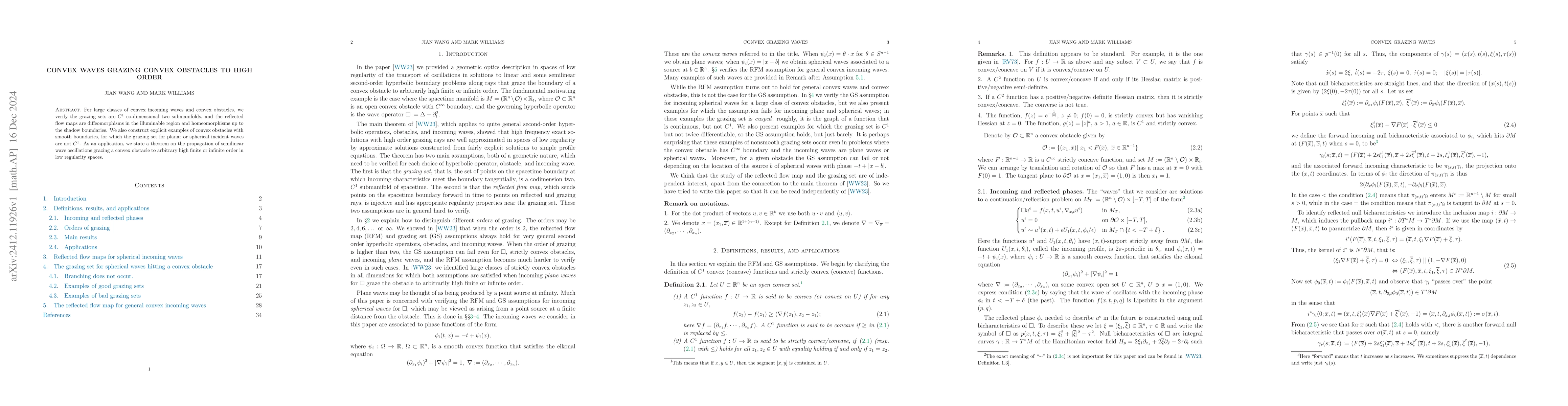 Thumbnail for Convex waves grazing convex obstacles to high order