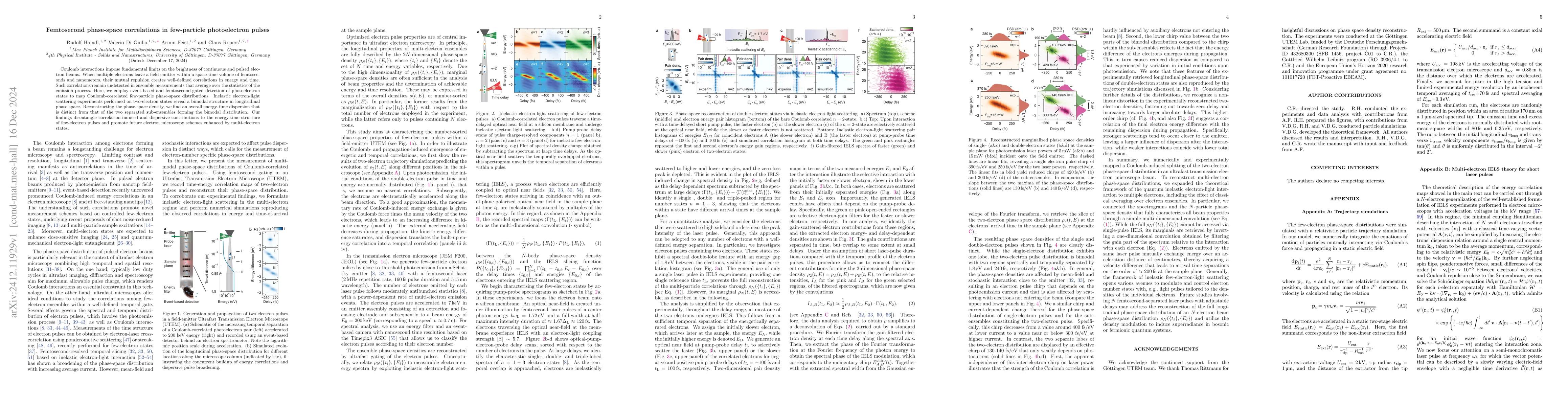 Thumbnail for Femtosecond phase-space correlations in few-particle photoelectron
  pulses