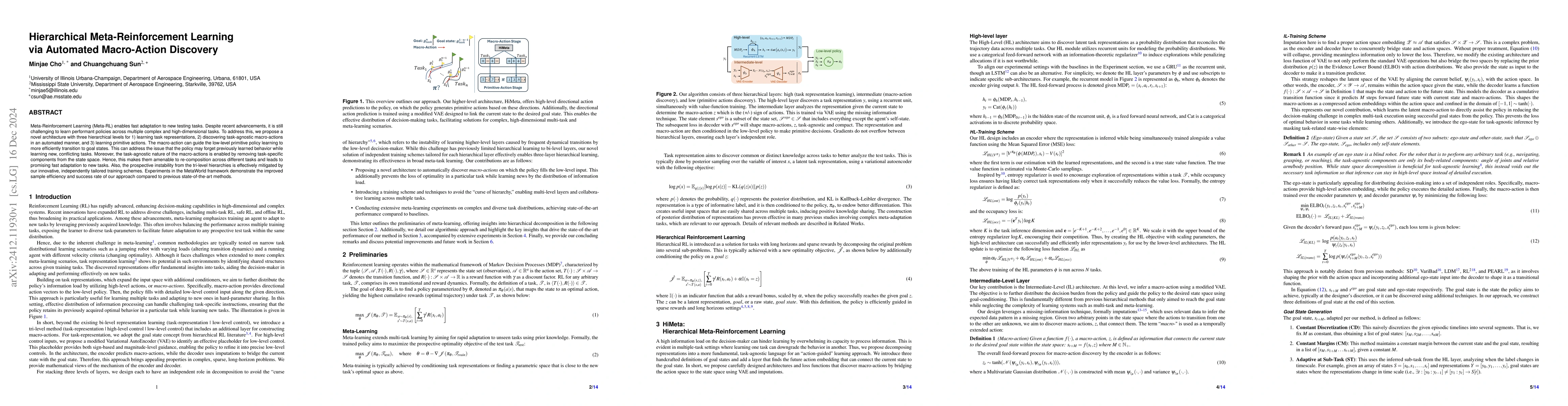 Thumbnail for Hierarchical Meta-Reinforcement Learning via Automated Macro-Action
  Discovery
