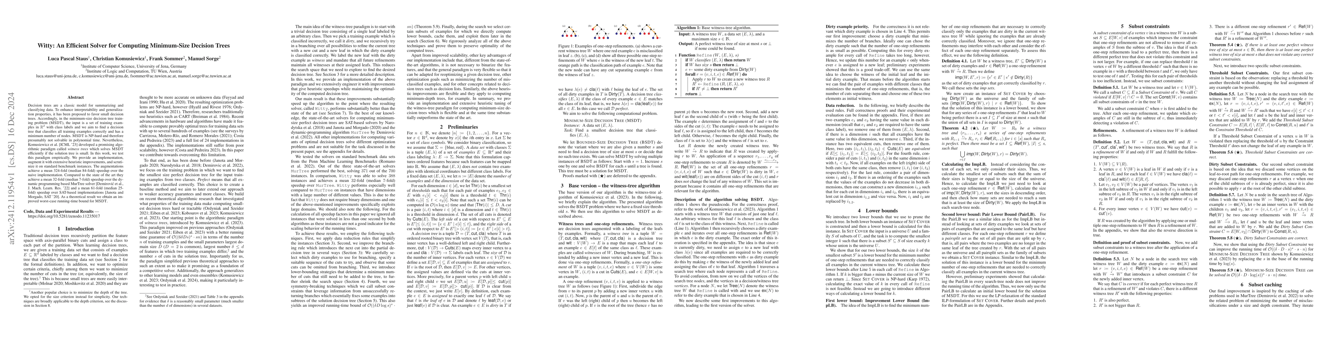 Thumbnail for Witty: An Efficient Solver for Computing Minimum-Size Decision Trees