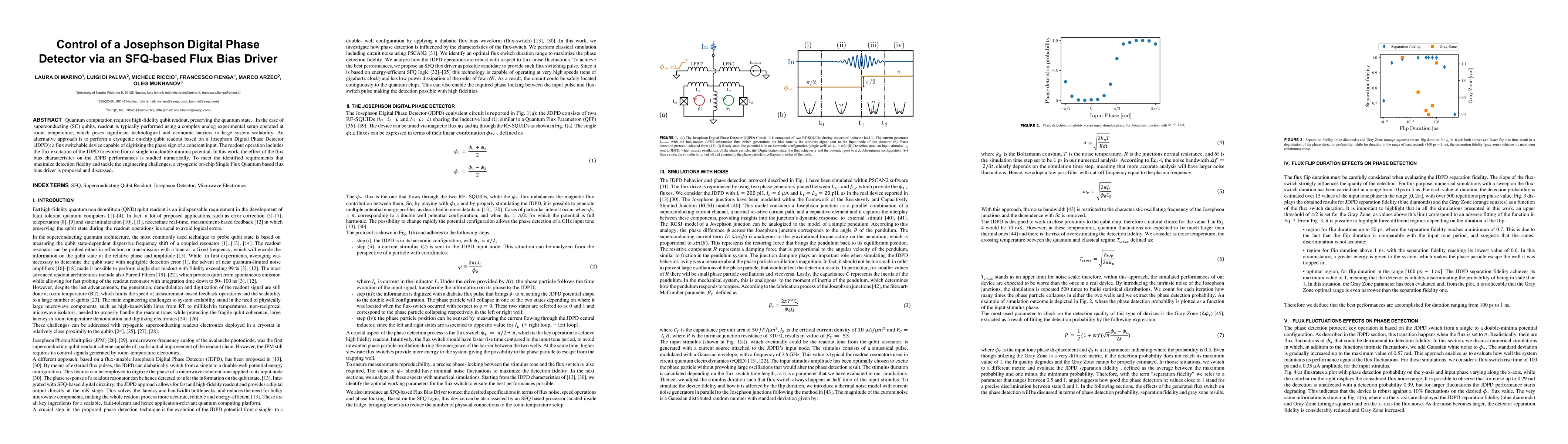 Thumbnail for Control of a Josephson Digital Phase Detector via an SFQ-based Flux Bias
  Driver