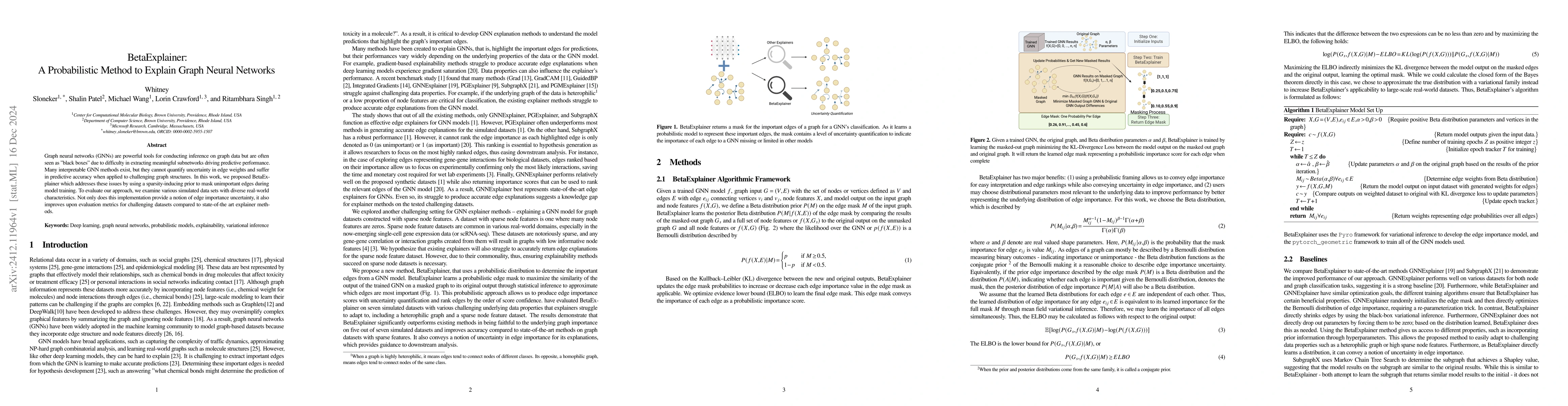 Thumbnail for BetaExplainer: A Probabilistic Method to Explain Graph Neural Networks