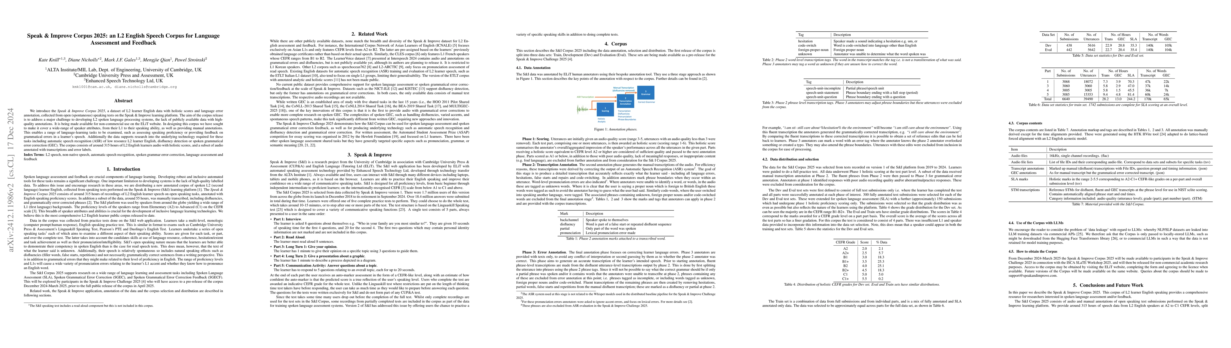 Thumbnail for Speak & Improve Corpus 2025: an L2 English Speech Corpus for Language
  Assessment and Feedback