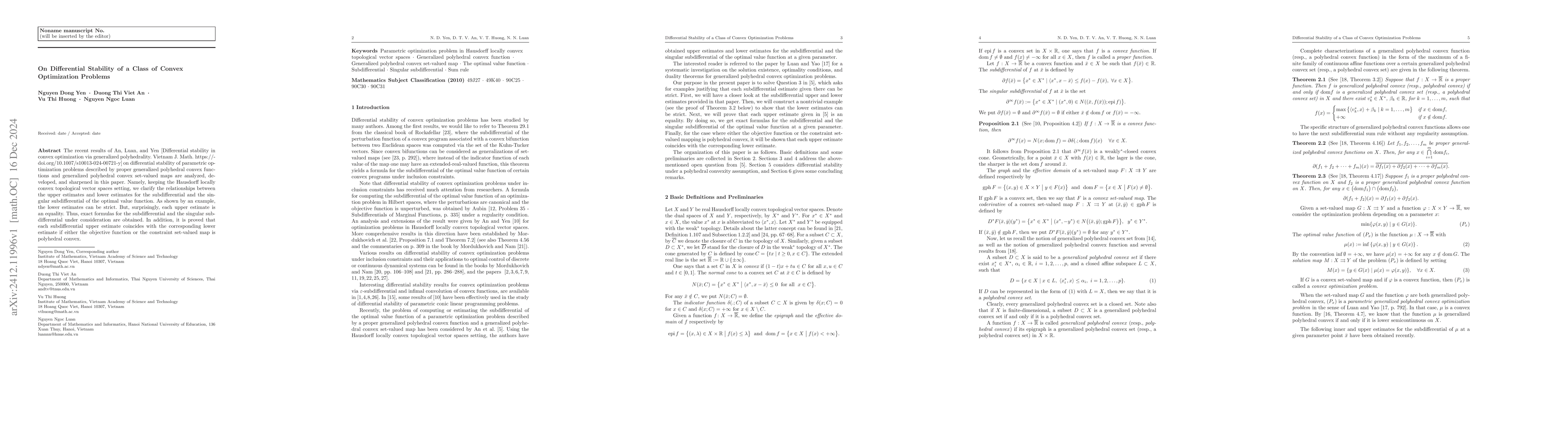 Thumbnail for On Differential Stability of a Class of Convex Optimization Problems