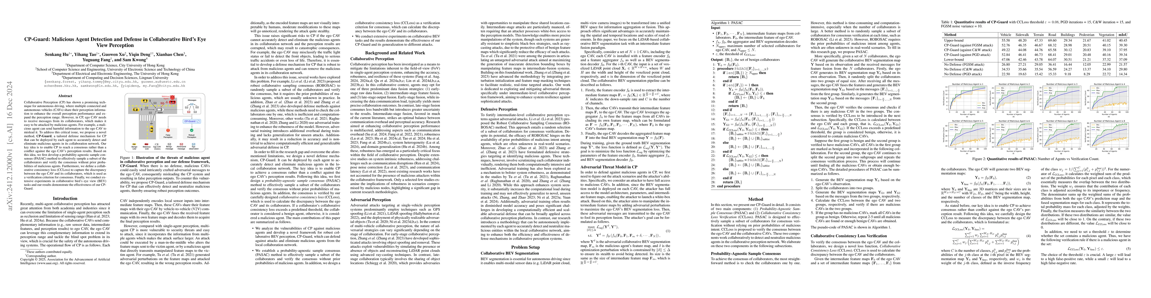 Thumbnail for CP-Guard: Malicious Agent Detection and Defense in Collaborative Bird's
  Eye View Perception