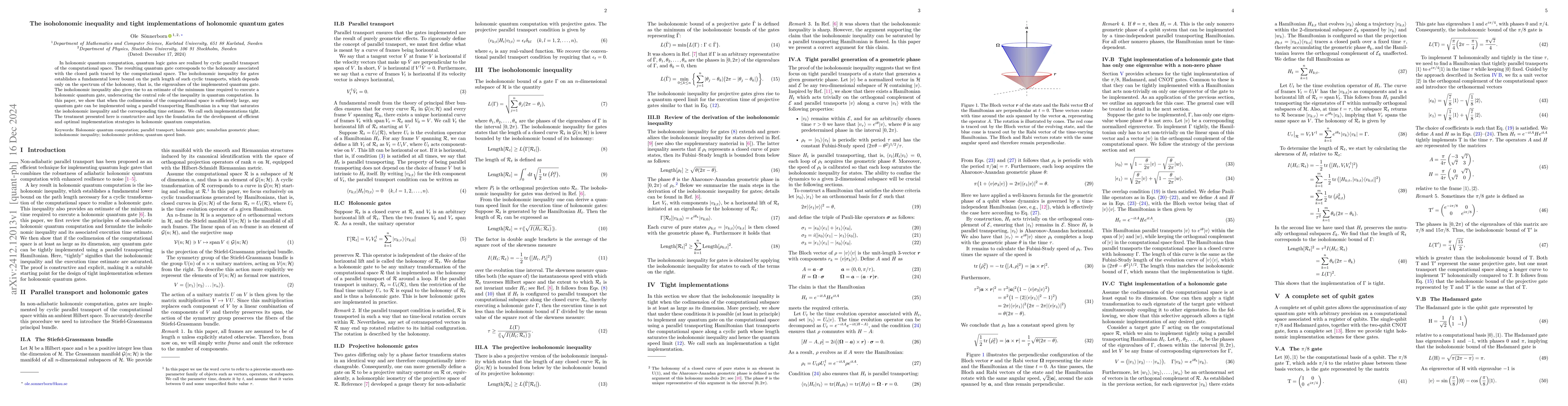 Thumbnail for The isoholonomic inequality and tight implementations of holonomic
  quantum gates