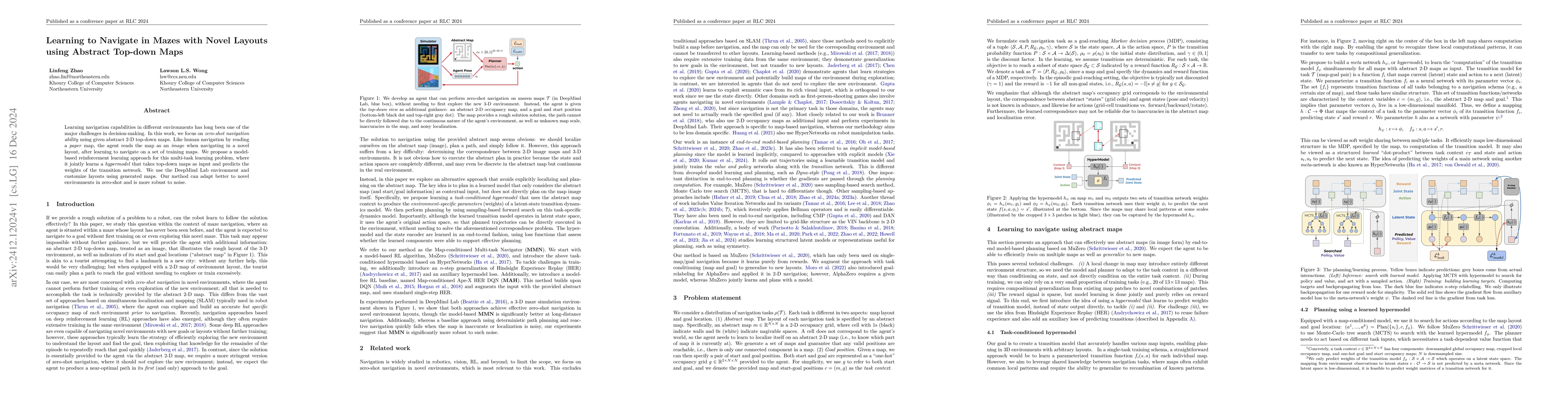 Thumbnail for Learning to Navigate in Mazes with Novel Layouts using Abstract Top-down
  Maps