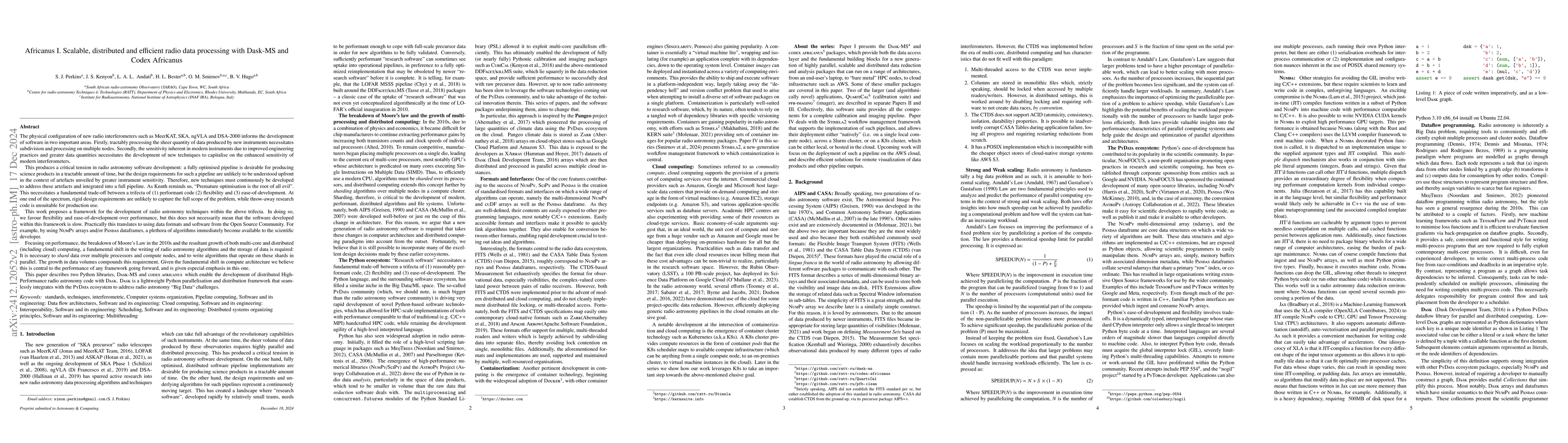 Thumbnail for Africanus I. Scalable, distributed and efficient radio data processing
  with Dask-MS and Codex Africanus