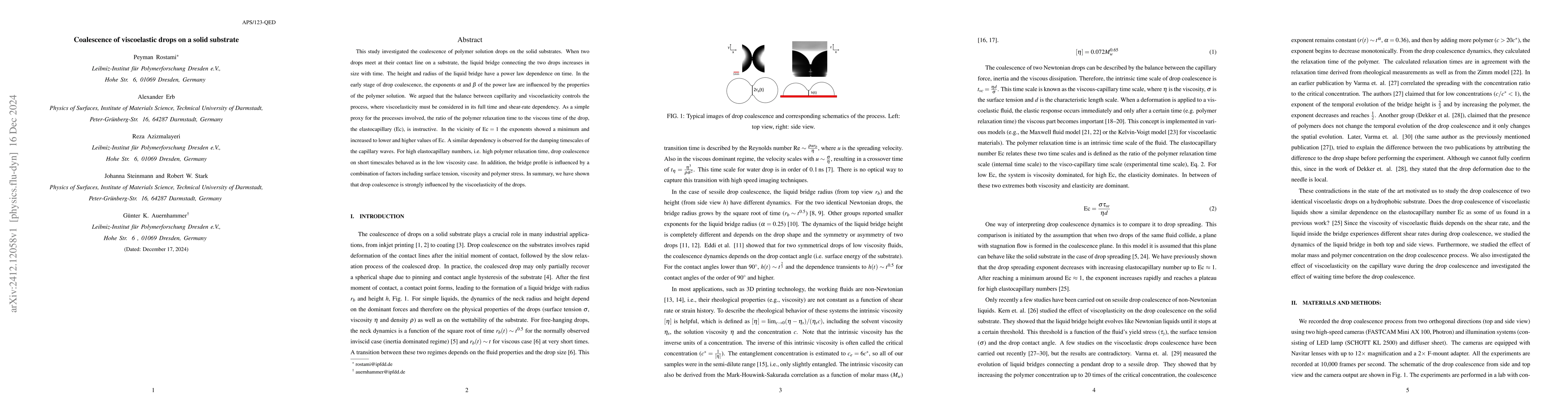 Thumbnail for Coalescence of viscoelastic drops on a solid substrate