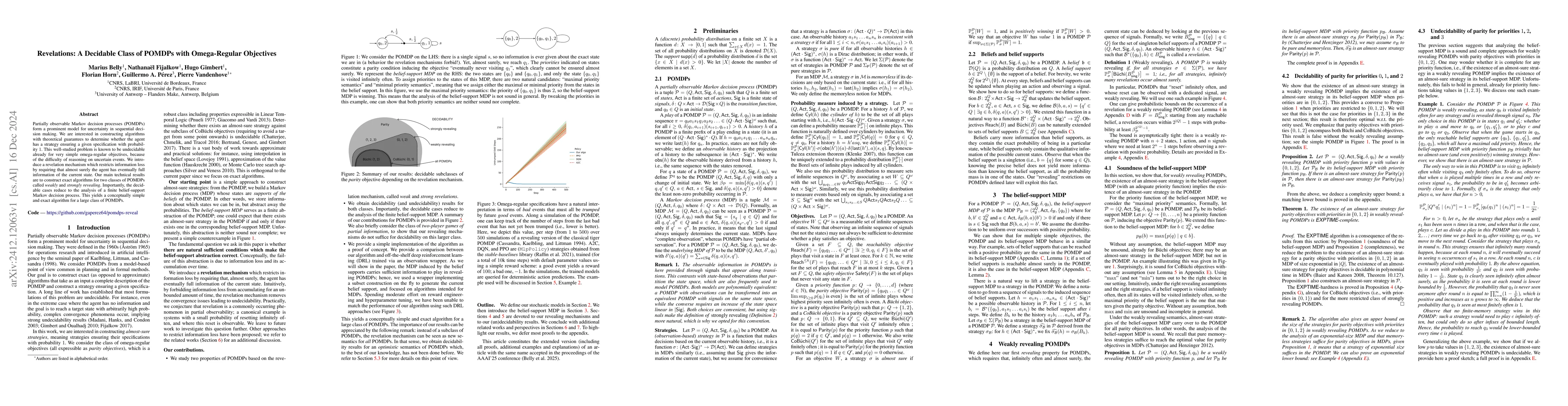 Thumbnail for Revelations: A Decidable Class of POMDPs with Omega-Regular Objectives