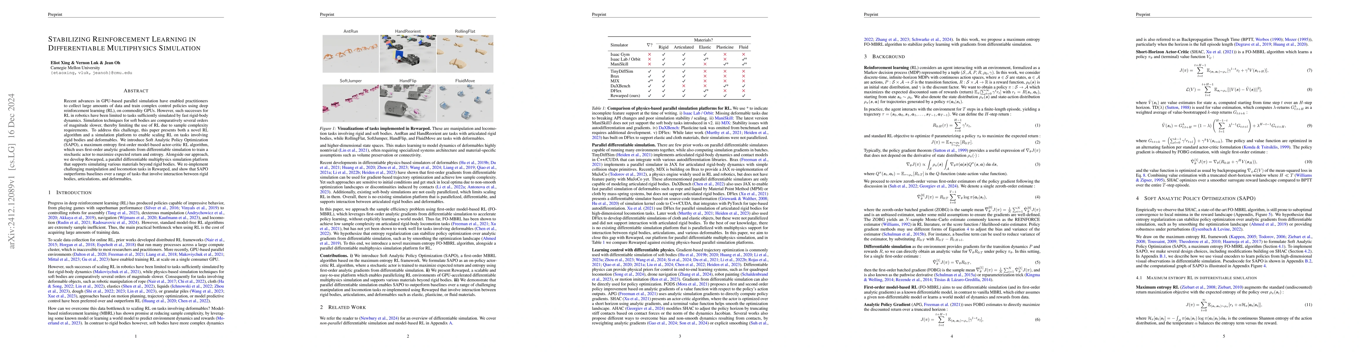 Thumbnail for Stabilizing Reinforcement Learning in Differentiable Multiphysics
  Simulation
