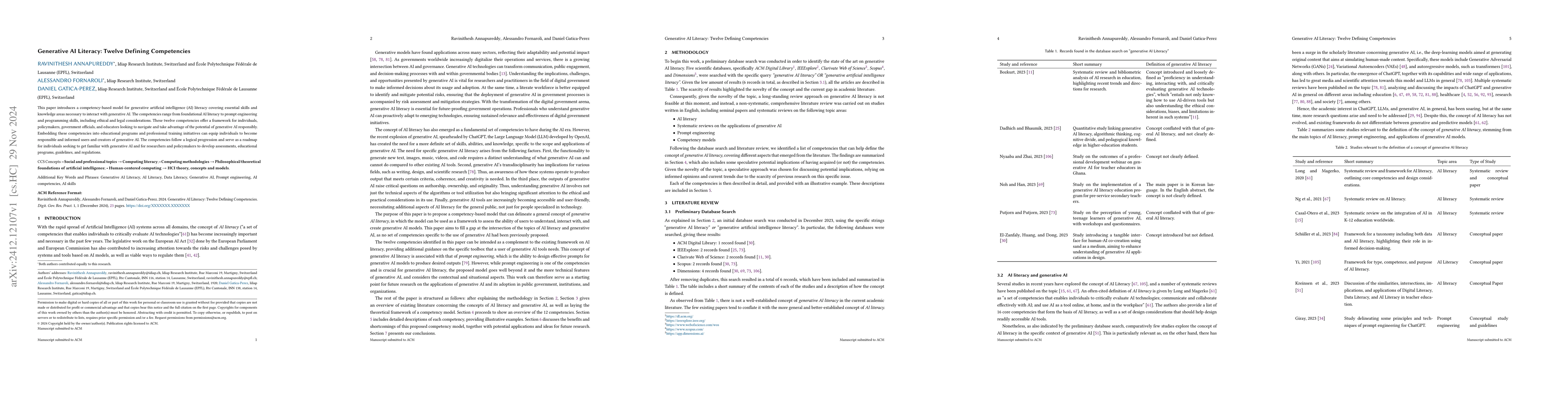 Thumbnail for Generative AI Literacy: Twelve Defining Competencies