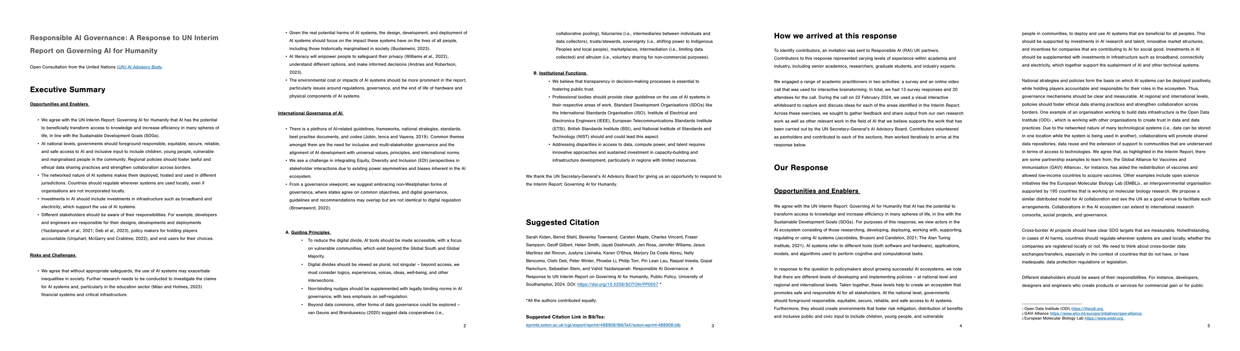 Thumbnail for Responsible AI Governance: A Response to UN Interim Report on Governing
  AI for Humanity