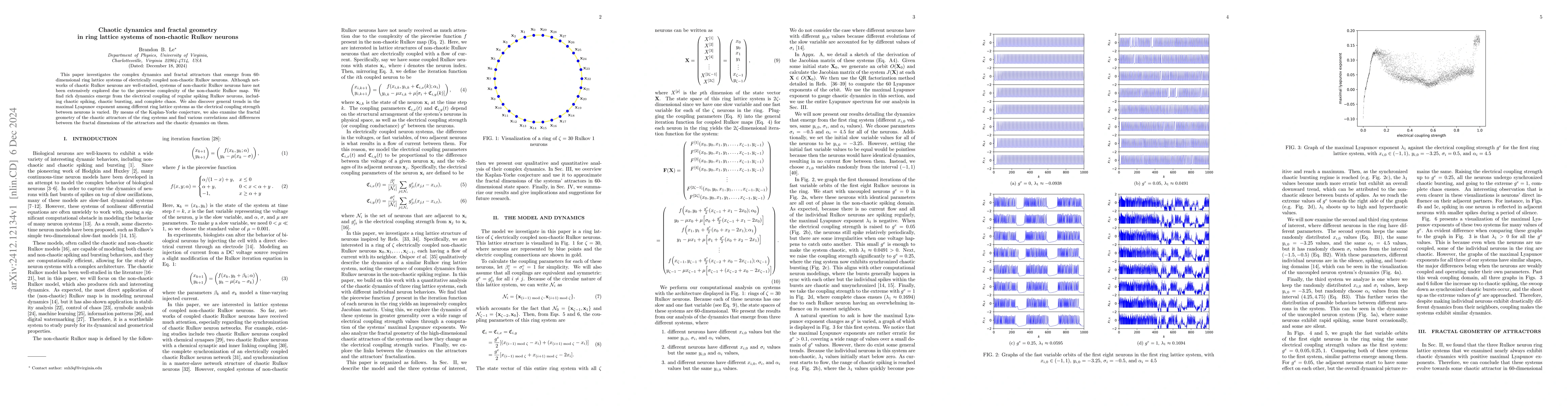 Thumbnail for Chaotic dynamics and fractal geometry in ring lattice systems of
  non-chaotic Rulkov neurons