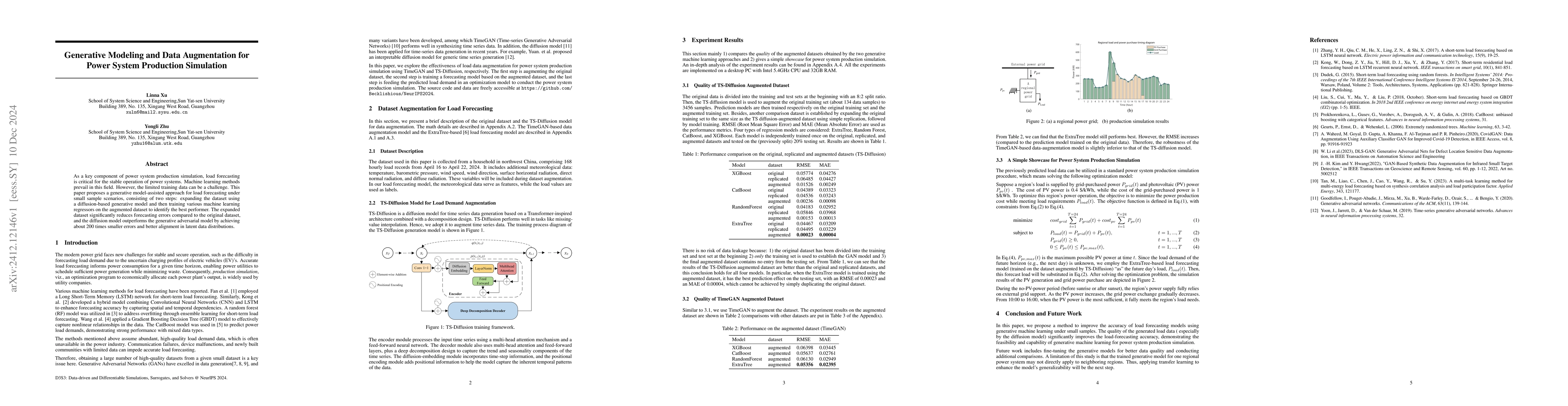 Thumbnail for Generative Modeling and Data Augmentation for Power System Production
  Simulation