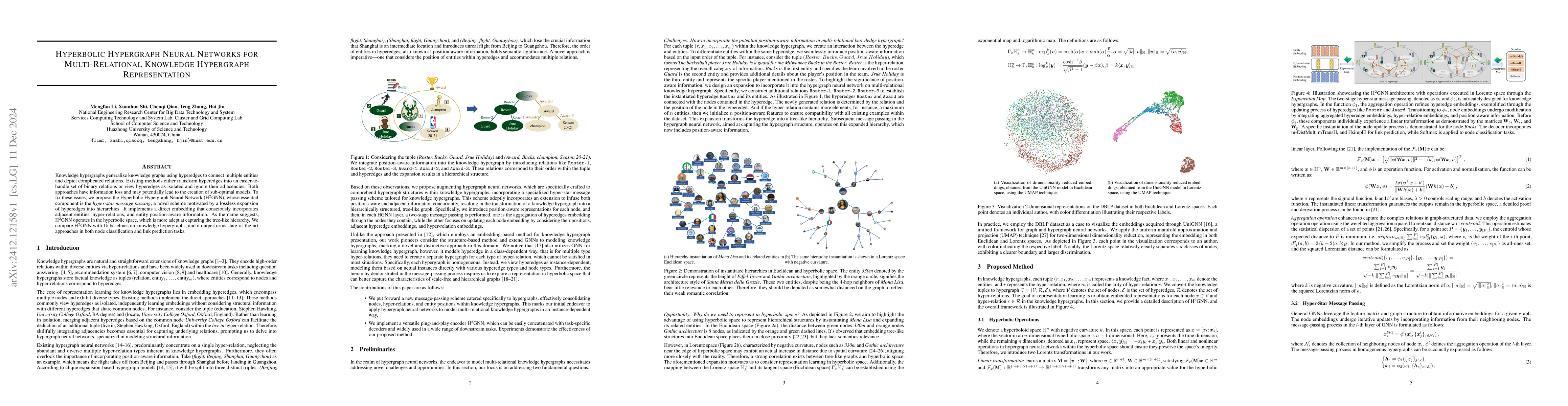Thumbnail for Hyperbolic Hypergraph Neural Networks for Multi-Relational Knowledge
  Hypergraph Representation