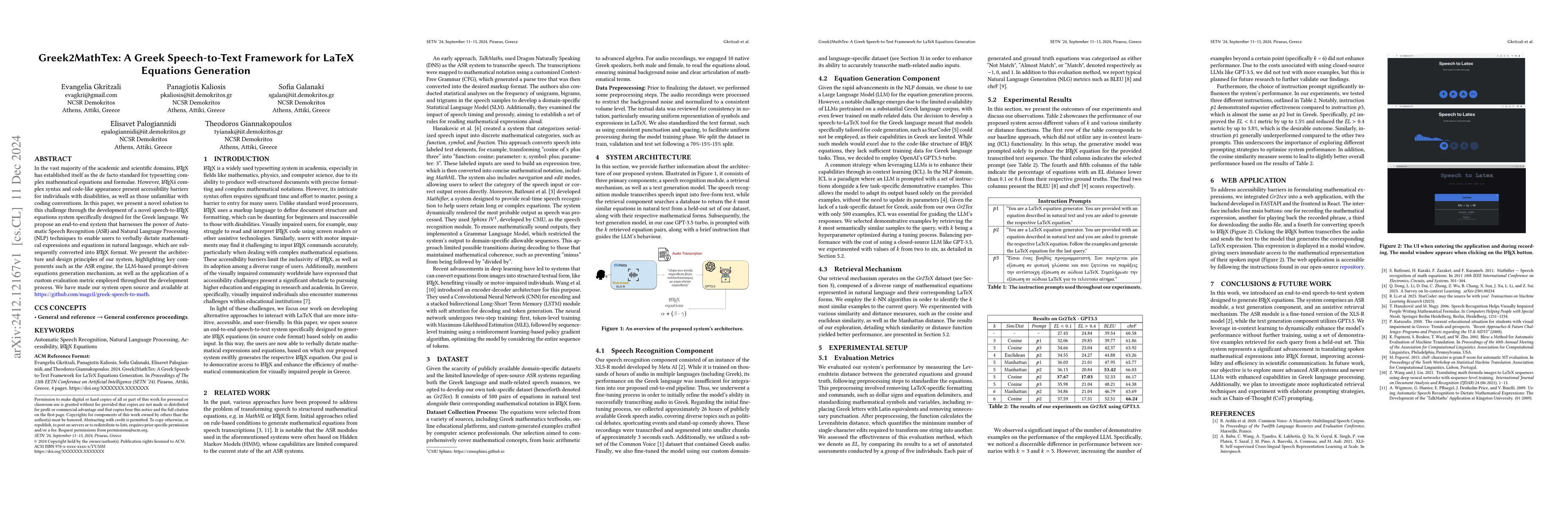 Thumbnail for Greek2MathTex: A Greek Speech-to-Text Framework for LaTeX Equations
  Generation
