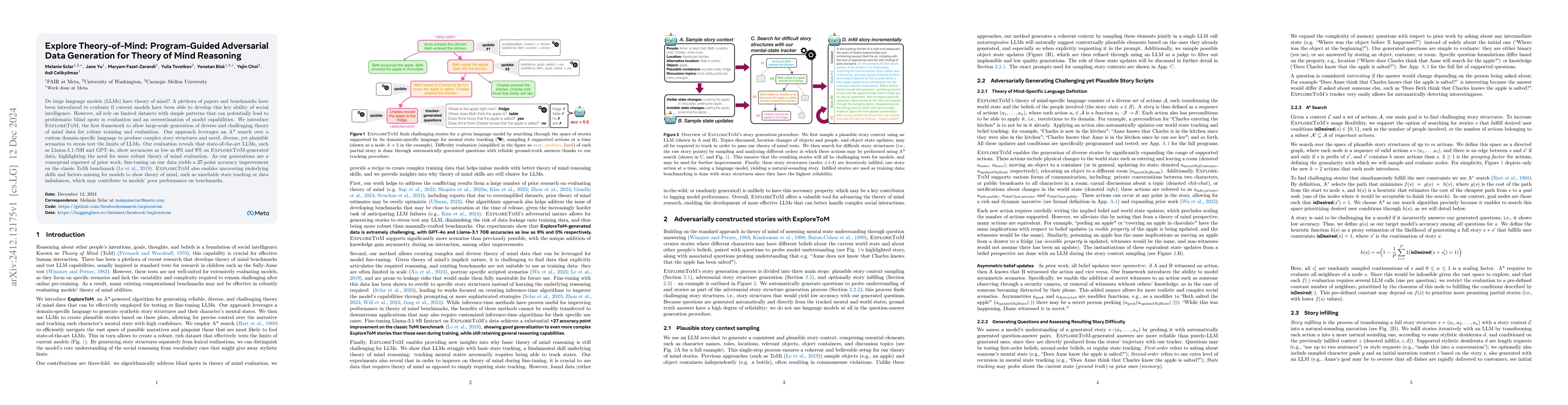 Thumbnail for Explore Theory of Mind: Program-guided adversarial data generation for
  theory of mind reasoning