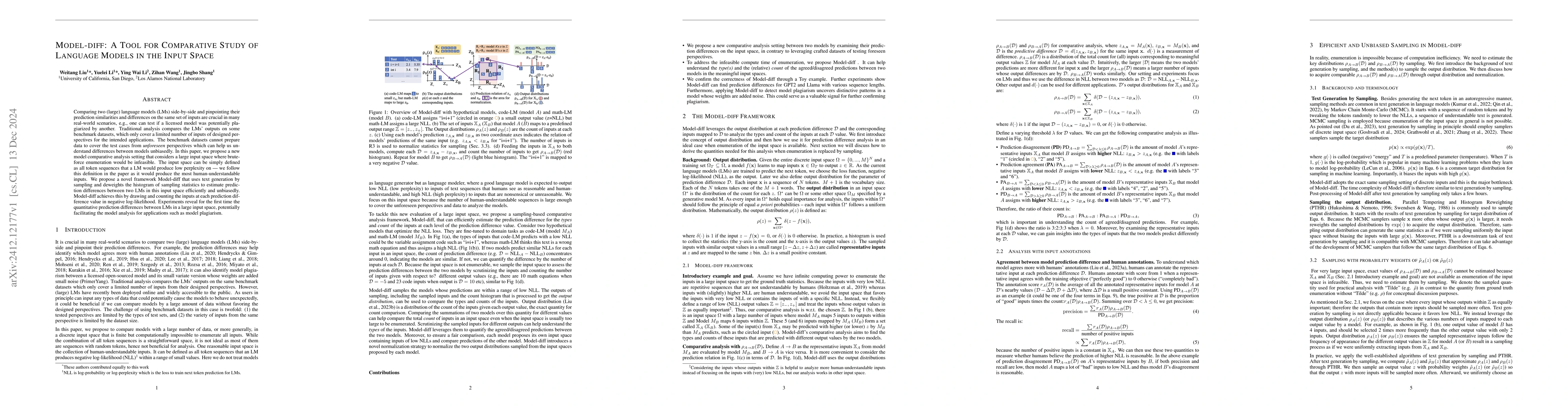 Thumbnail for Model-diff: A Tool for Comparative Study of Language Models in the Input
  Space