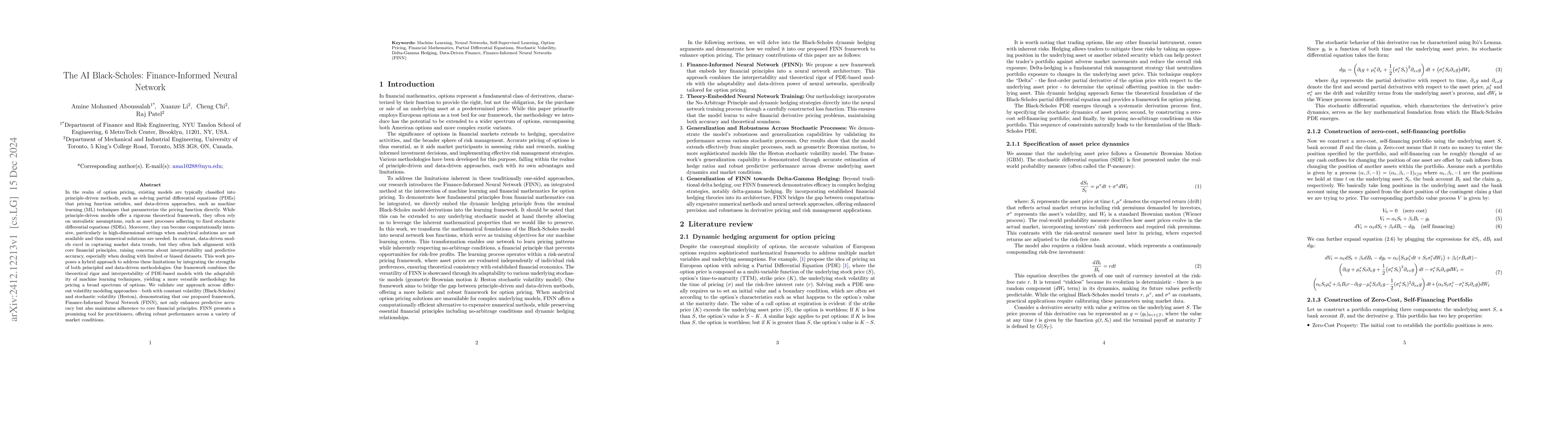Thumbnail for The AI Black-Scholes: Finance-Informed Neural Network