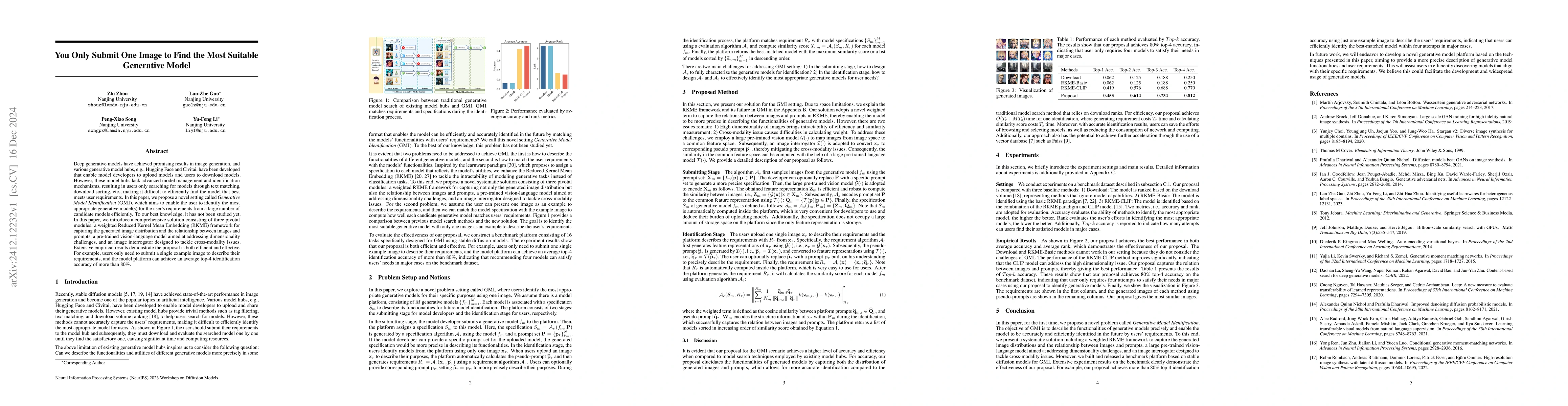 Thumbnail for You Only Submit One Image to Find the Most Suitable Generative Model