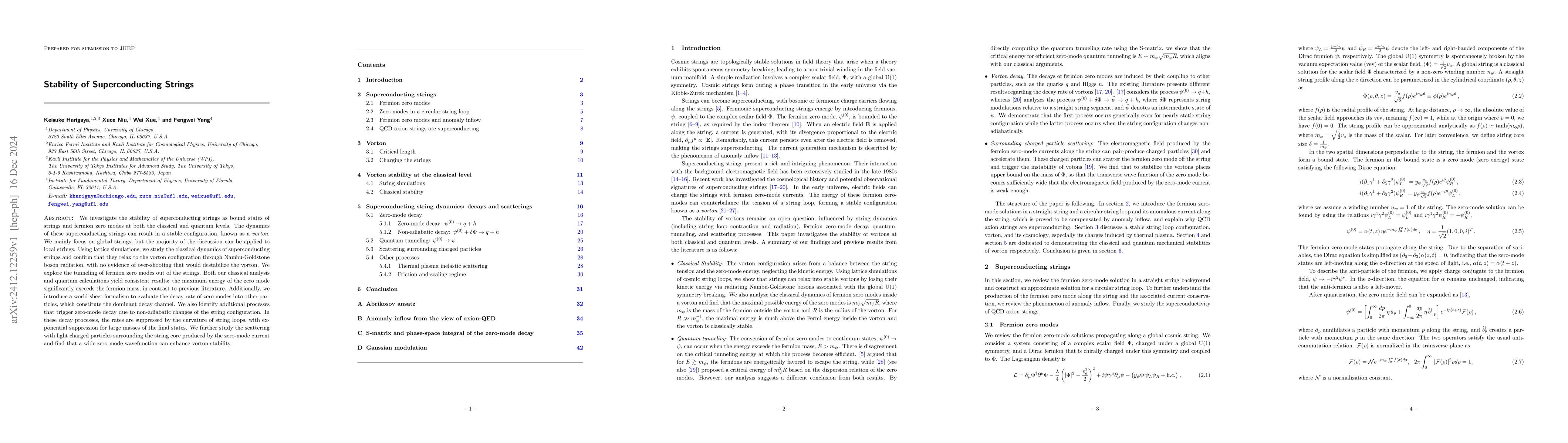 Thumbnail for Stability of Superconducting Strings