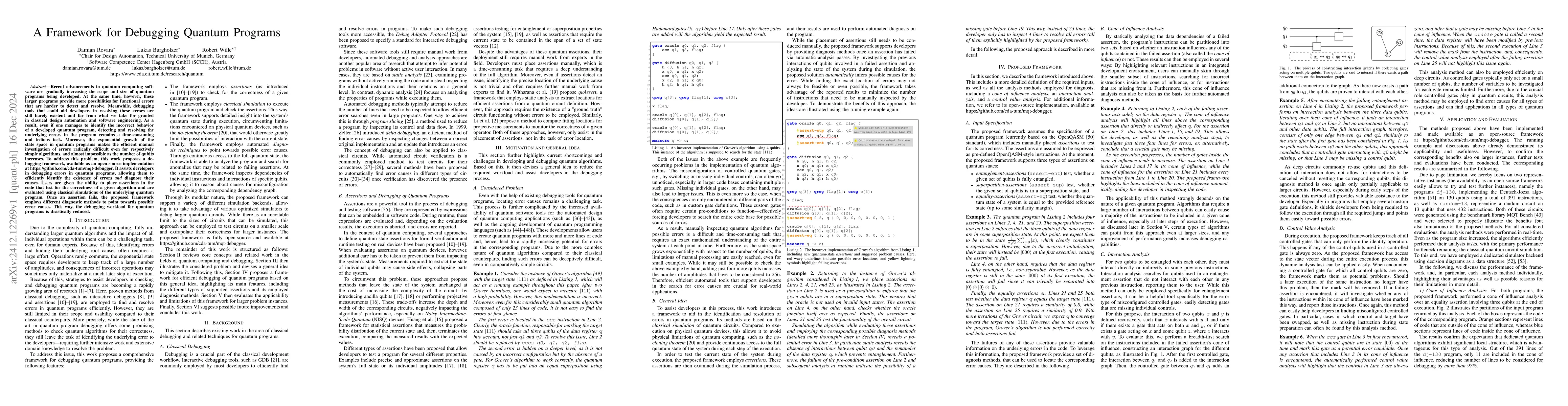 Thumbnail for A Framework for Debugging Quantum Programs