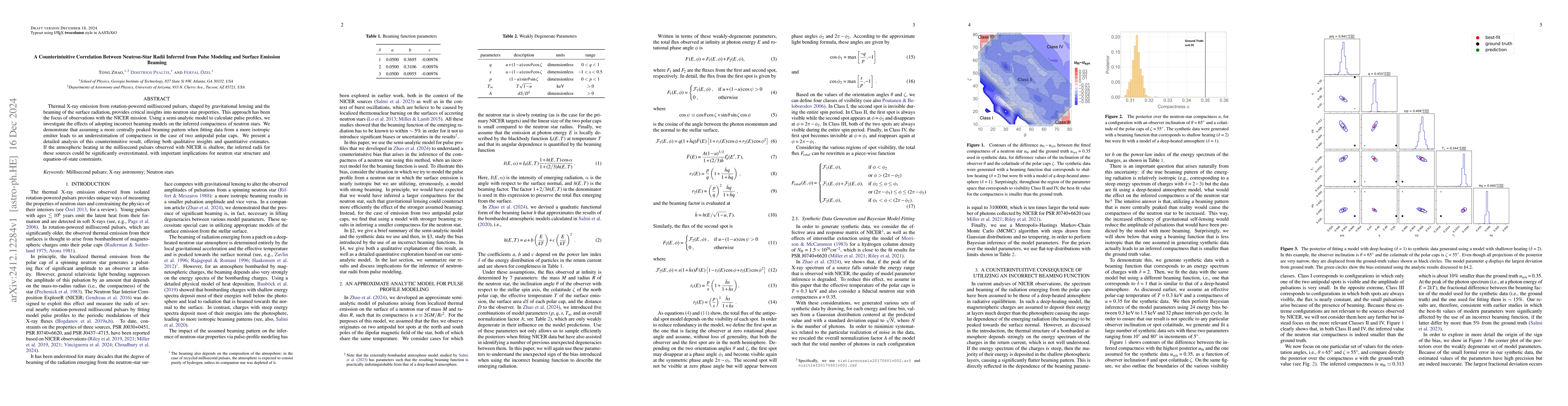 Thumbnail for A Counterintuitive Correlation Between Neutron-Star Radii Inferred from
  Pulse Modeling and Surface Emission Beaming