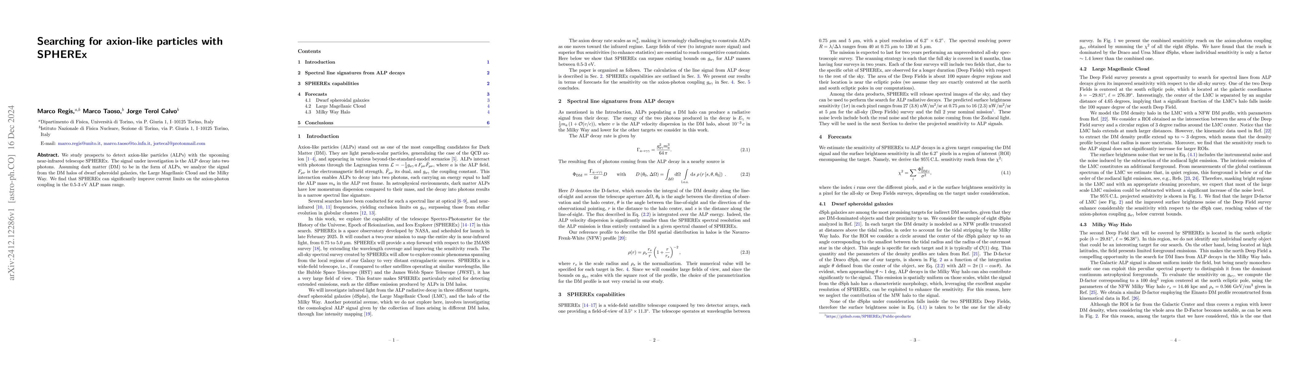 Thumbnail for Searching for axion-like particles with SPHEREx