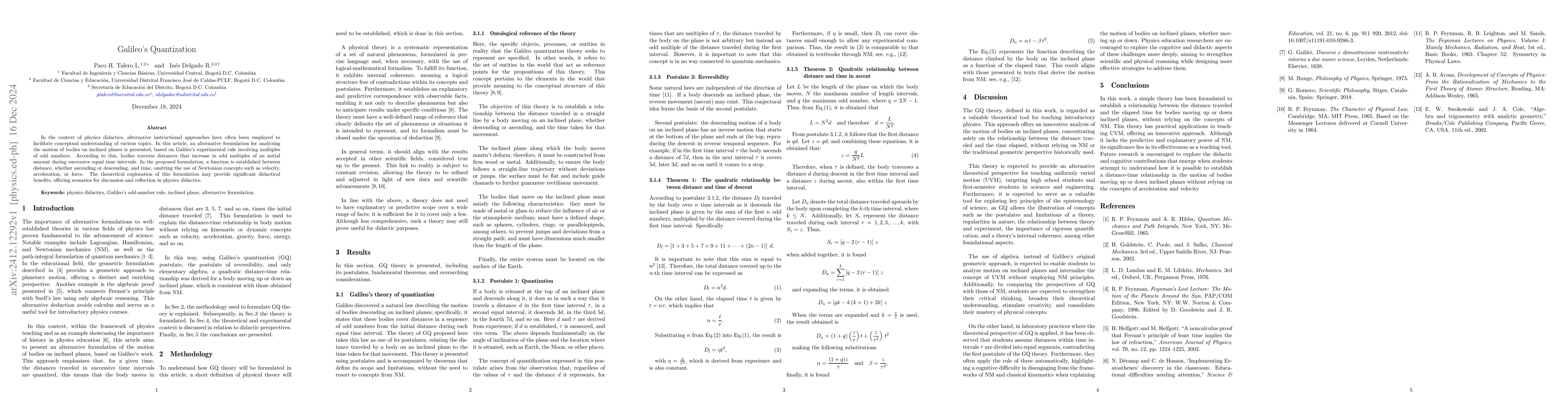 Thumbnail for Galileo's Quantization