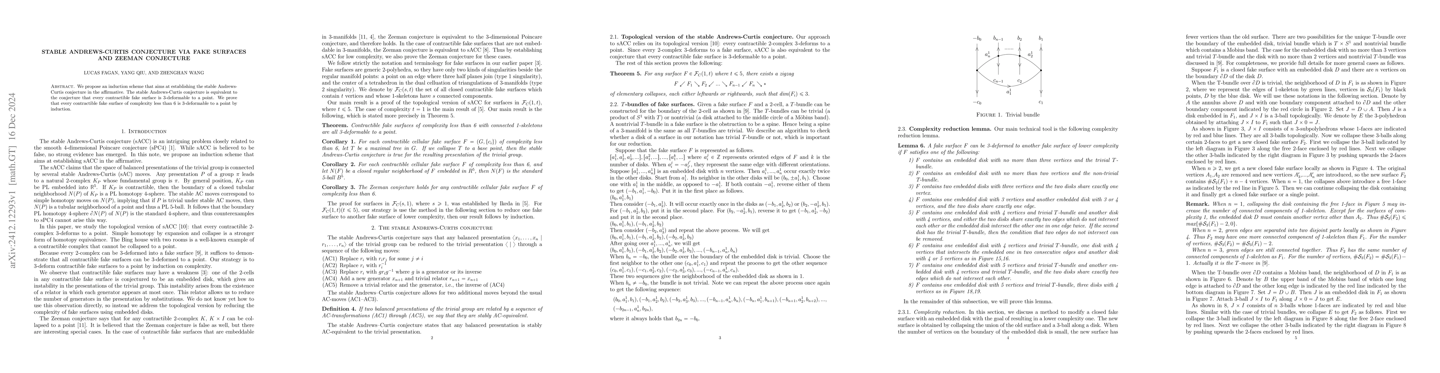 Thumbnail for Stable Andrews-Curtis Conjecture via Fake Surfaces and Zeeman Conjecture